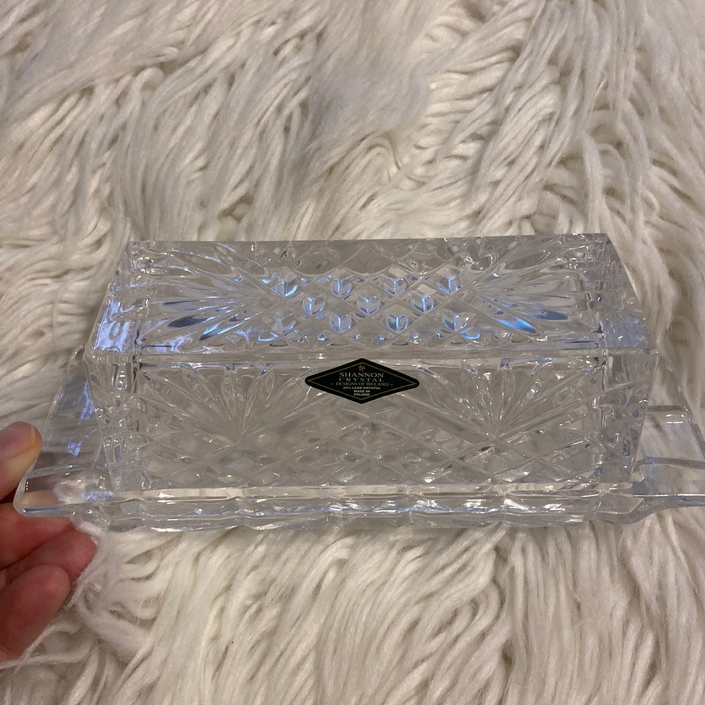 Shannon Crystal Made in Ireland Butter Dish brand new see all photos